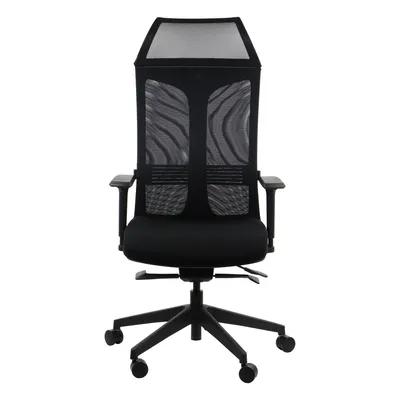 Immagine prodotto di Sedia da ufficio ergonomica girevole RYDER, braccioli regolabili, poggiatesta, seduta scorrevole (avanti-indietro), nero