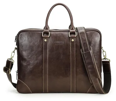Image de Sac en cuir véritable pour ordinateur portable 14 pouces, style vintage