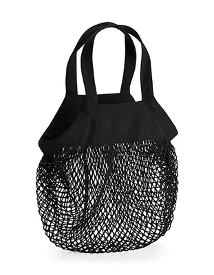 Produktbild von Westford Mill W151 | Organic Baumwolle Mini Mesh Grocery Bag - 100% Baumwolle - Farbe: Black - Größe: 34 x 12 cm