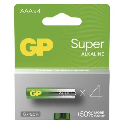 Immagine prodotto di Batteria super alcalina GP AAA LR03 confezione da 4