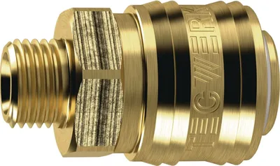 Image de Raccord rapide DN 7,2, filetage extérieur en laiton brut, filetage G 3/8, 16,66 mm