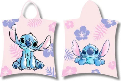 Produktbild von Stitch Badeponcho 50 x 115 cm Baby & Kinder Disney Kapuzenhandtuch aus Baumwolle