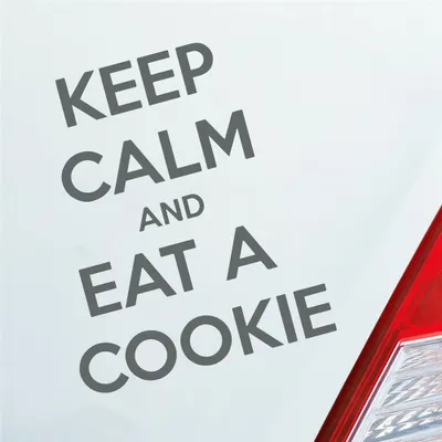 Produktbild von Auto Aufkleber Keep calm and eat a Cookie Keks 10,5x13 cm Grau Sticker Heckscheibenaufkleber
