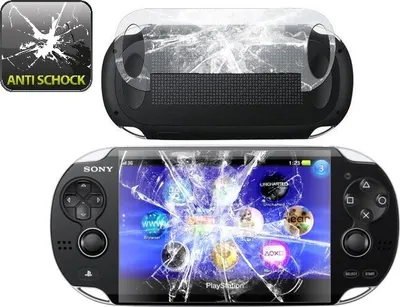 Produktbild von 4x Panzerfolie für Sony PS Vita ANTI-SCHOCK Displayschutz Displayfolie KLAR F/B