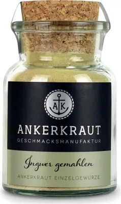 Produktbild von Ingwer, gemahlen, 65g im Korkenglas