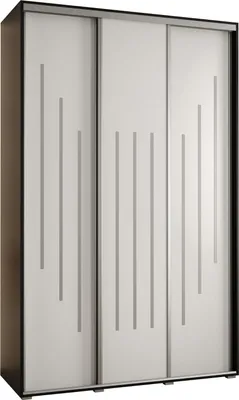 Produktbild von MEBLE KRYSPOL Davos 8 Schrank, drei Türen - 235,2x150x45 cm - Schwarz Weiß Silber