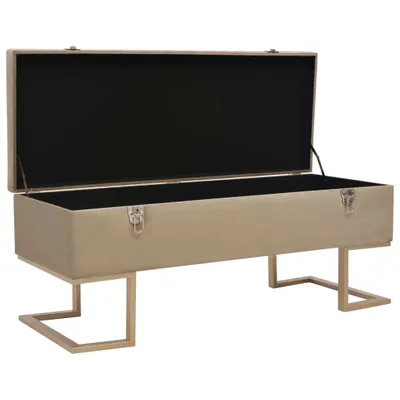 Produktbild von vidaXL Bank mit Staufach 105 cm Beige Samt