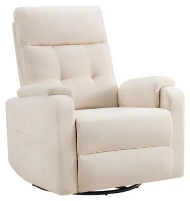 Produktbild von CHITA Manueller Relaxsessel, Polyester, 360° drehbar, Ausklappbarem Tischchen, Cupholders & Seiten tasche