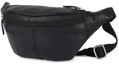Produktbild von Herren-Hüfttasche, geräumige Gürteltasche, Ledertasche, Schwarz