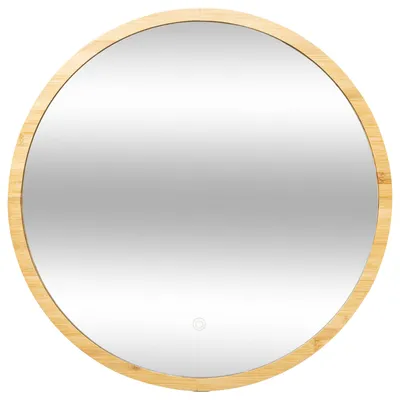 Produktbild von Badspiegel mit LED-Beleuchtung, Bambus, Ø 57 cm