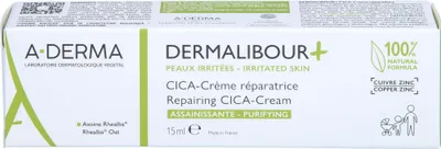 Produktbild von A-DERMA Dermalibour reparierende CICA-Creme, 15 ml Creme
