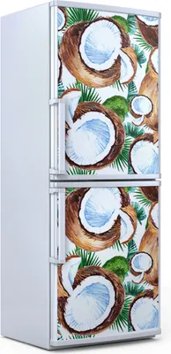 Produktbild von Kühlschrankdekoration  60x180 cm  Aufkleber auf dem Kühlschrank - Exotische Frucht Kokosnuss