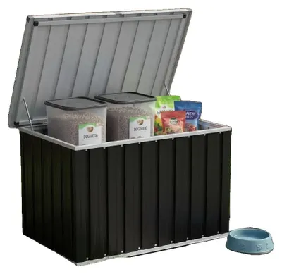 Produktbild von Gartenlagerbox, Metallkonstruktion, vielseitige Nutzung im Freien, armeegrün
