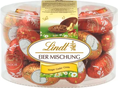 Zdjęcie produktu dla Mieszanka jajek Lindt z pełnego mleka alpejskiego, różne 3 razy 450g