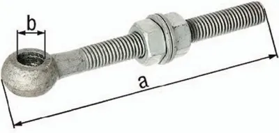 Produktbild von Gustav Alberts Augenschraube 150x Ø 18mm Stahl roh feuerverzinkt passend zu Torbändern - 417284