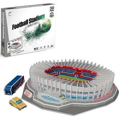 Produktbild von Omgoods – 3D-Stadion-Puzzle für Kinder und Erwachsene – Miniatur-Fußballmodell zum Selbstbauen
