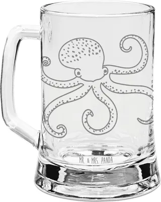 Produktbild von Mr. & Mrs. Panda Krug Tintenfisch - Transparent - Geschenk, Meerestier, Krake, Ozean, Wasser, Humpen, Bierkrug Mit Gravur, Meer, Bierhumpen, Seidel, Gute Laune