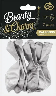Produktbild von B&C Luftballons Platin Silber 7pcs 12" Godan