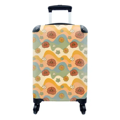 Produktbild von MuchoWow® Koffer Handgepäck Trolley Rollkoffer Kleine Reisekoffer mit 4 Rollen - Muster - Blumen - Vintage - Cabin Size < 55x40x23 cm & 55x40x20 cm - Fotokoffer - Kabinenkoffer - Boardgepäck - Reise-Box - Reisekoffer - Reisegepäck - Koffer mit Bild - Trolley für Kinder
