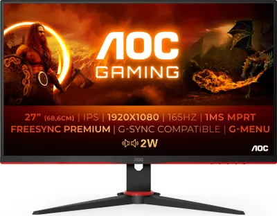 Produktbild von Gaming-Monitor 27G2SPAE/BK, G2, Schwarz, 27 Zoll, Full HD, IPS, 165 Hz, 1 ms