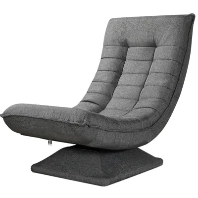 Produktbild von Bodenstuhl 360° drehbar, klappbarer Relaxsessel mit 5-fach verstellbarer Rückenlehne, atmungsaktiver Leinenbezug, bis 150kg belastbar