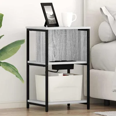 Obrázek produktu pro Maison Exclusive – Noční stolek, 2 kusy, barva Sonoma, rozměry 38 x 31 x 61 cm, materiál: dřevovláknitá deska