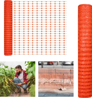 Obrázok produktu pre XINZI Výstražná sieť, ohradná sieť, ochranná sieť, záchytná sieť, stavebná ohrada, bezpečnostná sieť, plotová sieť (výška 1 m, 1 kotúč s dĺžkou 30 m), oranžová, 30 m