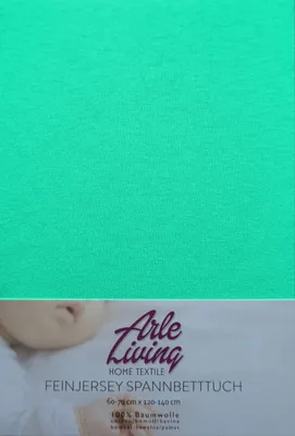 Produktbild von Kinder Baby Jersey Spannbettlaken Spannbetttuch - mint grün - 60x120 - 70x140 cm hochwertige 140 g/m²