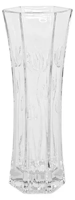 Produktbild von Gerimport Vase - mit floralem Muster - Glas - 11 x 29 cm