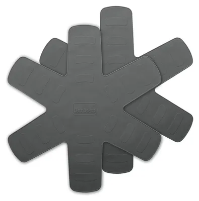 Image de Berndes Küchenhelfer Set de protection pour poêle, set de 2, protection de poêle, protection de poêle, silicone, gris, 002010