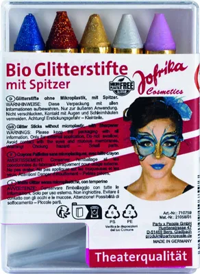 Produktbild von 5  Schminkstifte "Glitter" | mit Spitzer