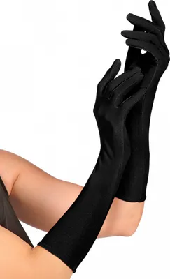 Produktbild von Elastische Schwarze Handschuhe 40 cm