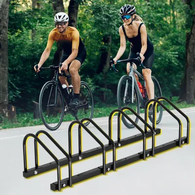 Fahrradständer für 4 Fahrräder, 30 cm Radabstand, 35–55 mm Reifenbreite, schwarz
