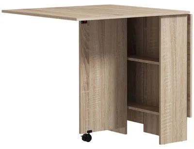 Produktbild von Klapptisch - Ausklapptisch - Klappbarer Tisch - Tisch mit Rollen - 140x80x74 cm