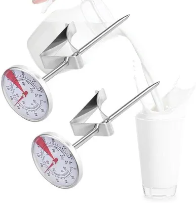 Productafbeelding van Famanu Digitale Melkthermometer Set - RVS thermometer met clip, geschikt voor koffie en bakken