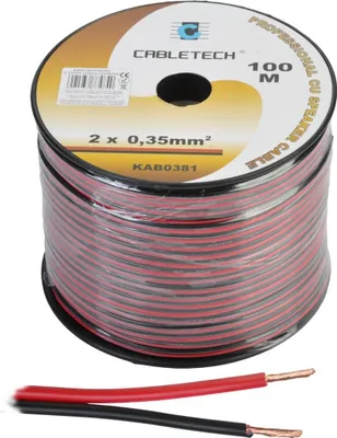 Image de KAB0381 Câble de haut-parleur noir/rouge de 0,35 mm