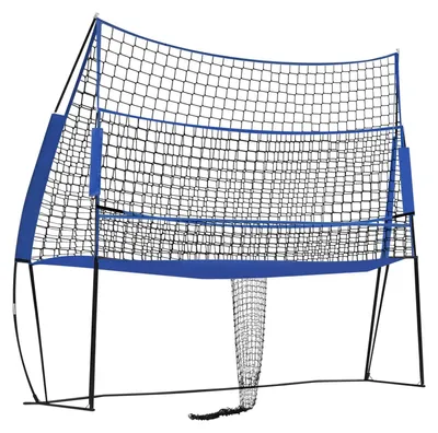 Immagine prodotto di Rete da pallavolo - Rete da allenamento - Altezza regolabile 1,98–2,4 m - Dimensioni 2,44×3,35 m - Per tennis, badminton e beach volley - Con borsa per il trasporto - Blu