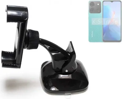 Produktbild von K-S-Trade kompakte Handy-Halterung Windschutzscheibe kompatibel mit Infinix Smart 7 Plus Armaturenbrett schwarz Autohalterung KFZ Halter