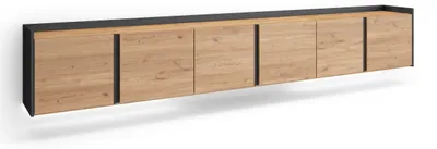Immagine prodotto di Mobili TV effetto legno rovere e nero 309x35x50cm sospeso