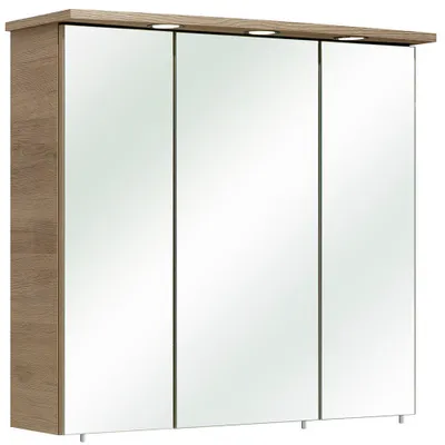 Produktbild von Badezimmer Spiegelschrank OSTENDE-66 in Sanremo Eiche Terra quer Nb. - B/H/T: 75/72/20cm