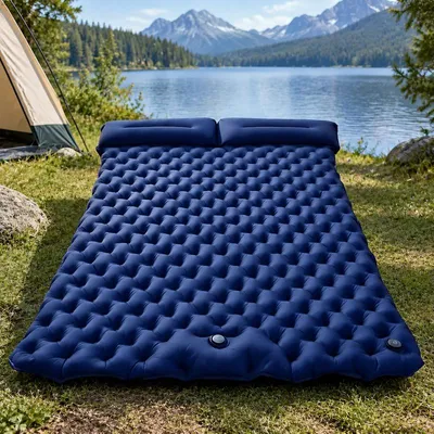 Produktbild von STUNQ® Leichtes Doppelluftbett für Camping, Faltbar und Breit, Ideal als Schlafmatte für Outdoor und Autoreisen