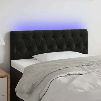 Produktbild von vidaXL LED Kopfteil Schwarz 90x7x78/88 cm Samt - LED Kopfteil - LED Kopfteile - Kopfteil - Bett-Kopfteil