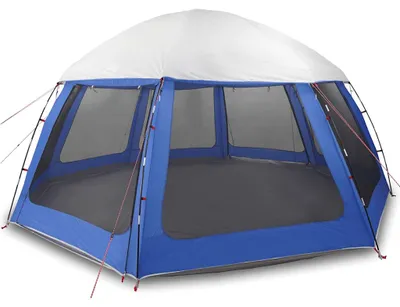 Image de vidaXL Tente pool avec toit amovible parois filet bleu azur 510x510cm