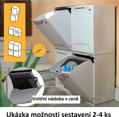 Obrázek produktu pro Eco-Logico R34-1WS Koš výklopný 34x29x47 cm, bílý
