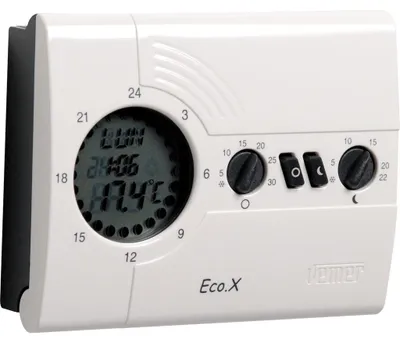 Chronothermostat, digital, Wochenprogramm, batteriebetrieben, weiß