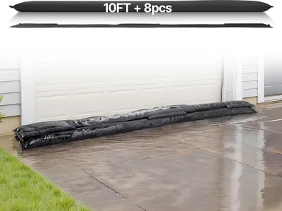 Immagine prodotto di VEVOR sacchi di sabbia (senza sabbia) 8 pezzi (305 x 21 cm) barriera antialluvione protezione antialluvione riutilizzabile, sacchi antialluvione per casa porta cantina garage sacchi antialluvione barriera antialluvione
