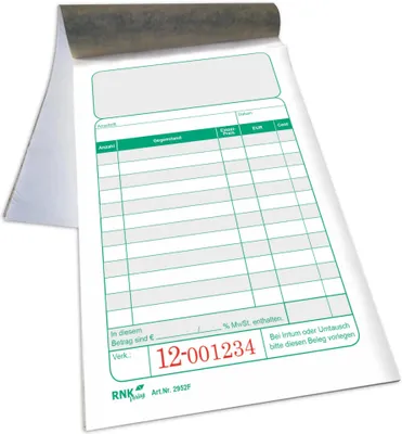 Produktbild von RNK RNKVERLAG - Kassenbericht - 50 Blatt - 96 x 167 mm - Kopie - selbstdurchschreibend - nummeriert (Packung mit 10)