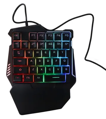Produktbild von Einhand-Gaming-Tastatur 35 Tasten RGB-Hintergrundbeleuchtung