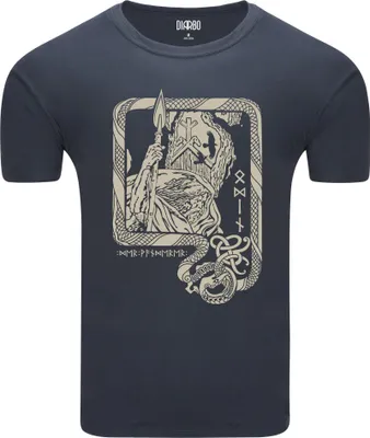 Produktbild von Diarbo Herren T-Shirt mit Wikinger Druck Odin-Karte Dunkelgrau Gr.S