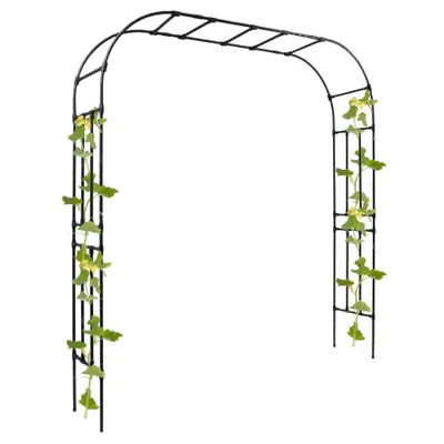 Produktbild von Metallgartenbogen, langlebend mit PE-beschichtetem Stahl, 240 cm Höhe, vielseitig für Kletterpflanzen, Breite 210 cm, Höhe 240 cm